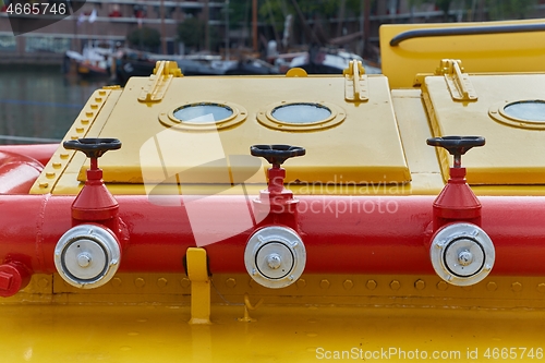 Image of Fire fighting equipment on a ship