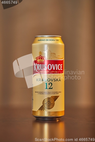 Image of Cans of Krusovice Czech beer