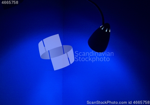 Image of BLue corner lamp illumination