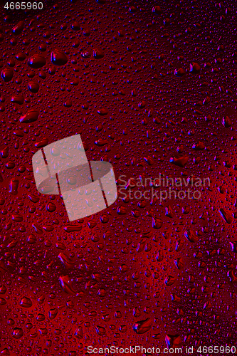 Image of Close up view of cold drops on the glass of beer