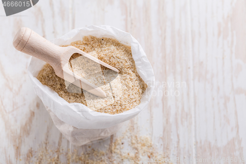 Image of Heap of psyllium husk in small bag