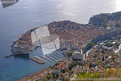 Image of Aeria view on the historical old town Dubrovnik, Croatia