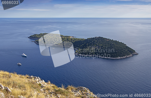 Image of Aerial view of Lokrum island near Dubrovnik, Croatia