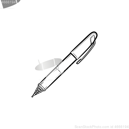 Image of Handwriting pen hand drawn outline doodle icon.