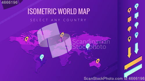 Image of World map isometric vector illustration