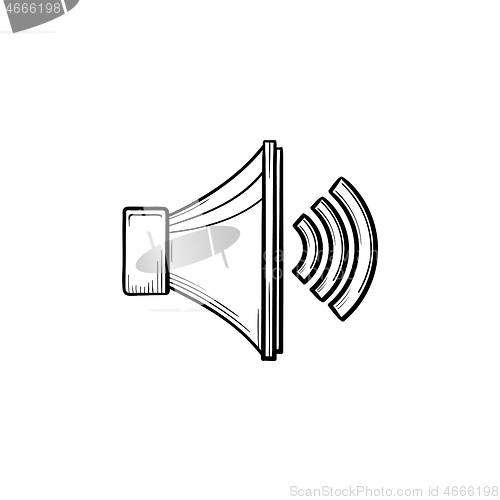 Image of Volume control hand drawn outline doodle icon.