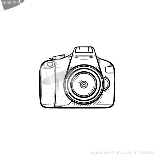 Image of Camera hand drawn outline doodle icon.