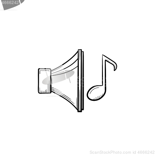 Image of Music playing hand drawn outline doodle icon.