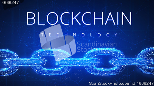 Image of Polygonal blockchain futuristic hud banner.