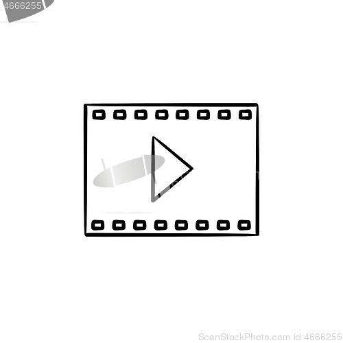 Image of Video frame of entertainment movie hand drawn outline doodle ico