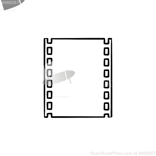 Image of Cine-film strip hand drawn outline doodle icon.