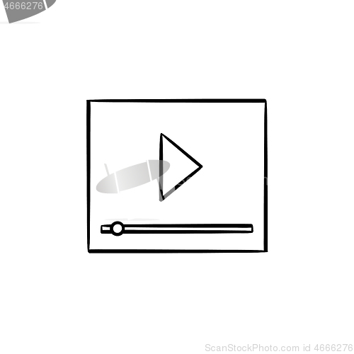 Image of Online streaming hand drawn outline doodle icon.