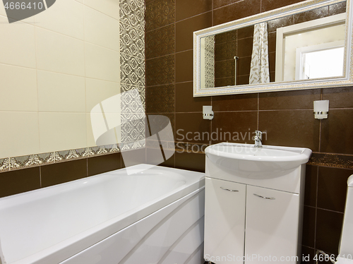 Image of A fragment of the interior of a hotel room in the bathroom