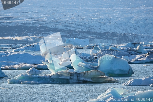 Image of Glacial lake with icebergs