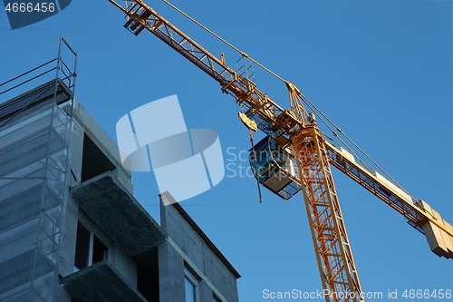 Image of Urban Building Construction With Crane