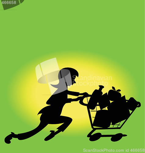 Image of Woman shopping green