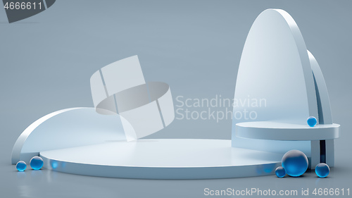 Image of mockup podium abstract geometric design