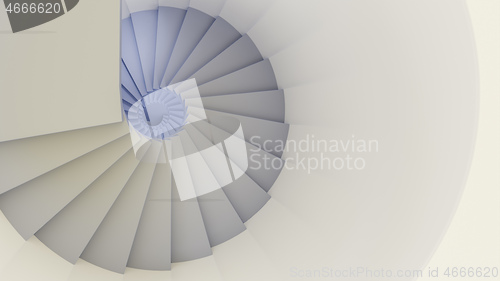 Image of white spiral staircase