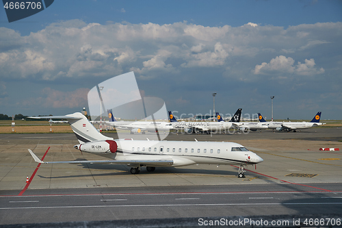 Image of Unused airplanes and private jet OE-LEM sometimes used by PM Viktor Orban