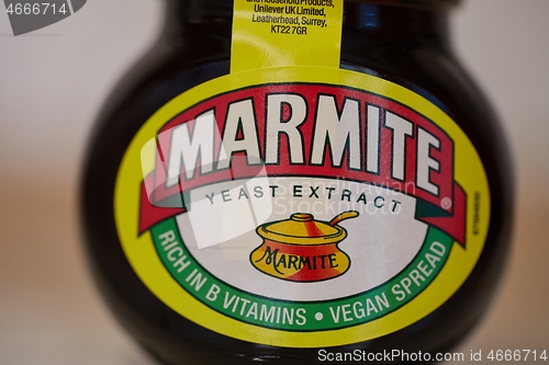 Image of Jar of Marmite on a table