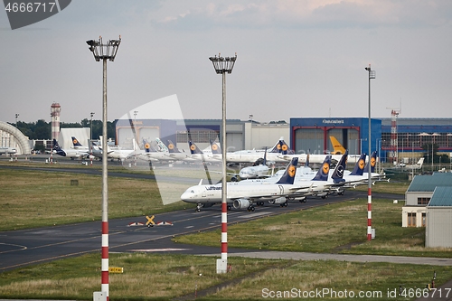 Image of Unused airplanes stored during Covid-19 virus pandemic