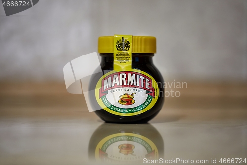 Image of Jar of Marmite on a table