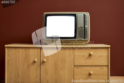 Image of Old TV blank white screen