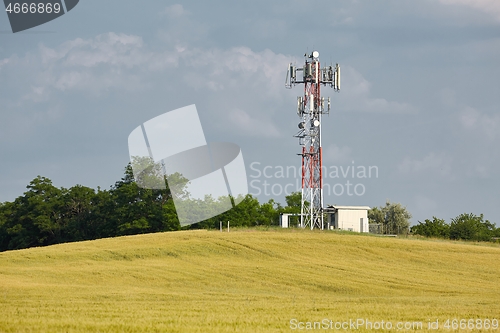 Image of Transmitter towers on a hill