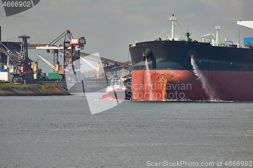 Image of Oil Tanker Ship in Rotterdam