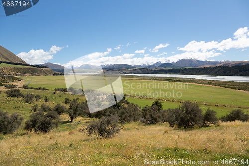 Image of Mountain Alps scenery in south New Zealand