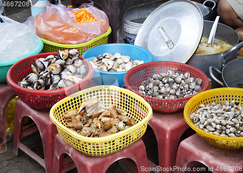 Image of Seafood in a Vietnamese street market