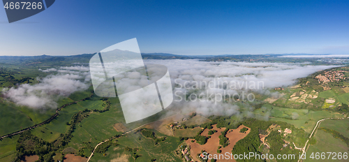 Image of Tuscany aerial panorama at morning