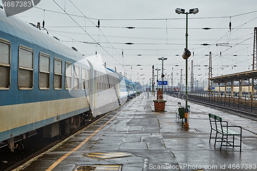 Image of Railway station with passaenger train