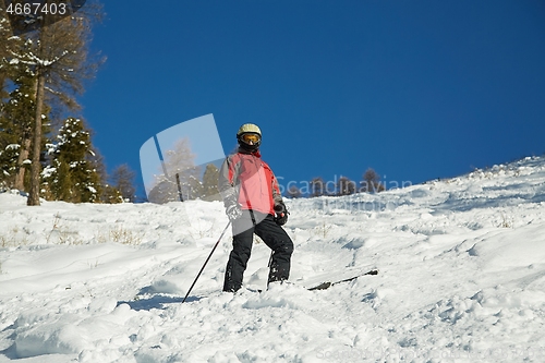 Image of Skiing in the winter snowy slopes