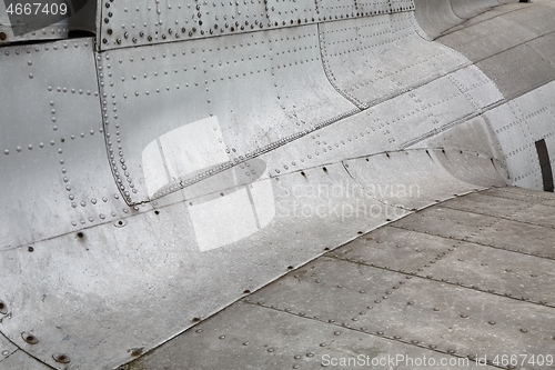 Image of Old airplane body structure detail