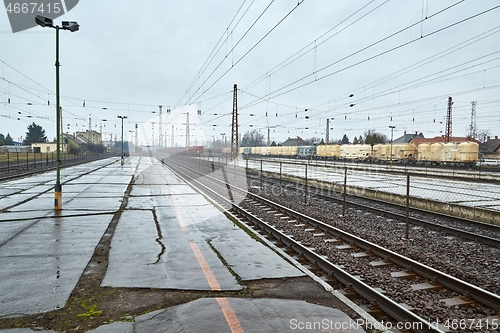 Image of Railway station with passaenger train