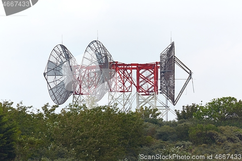 Image of Radar antennas on the horizon