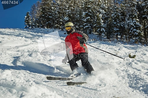 Image of Skiing in the winter snowy slopes