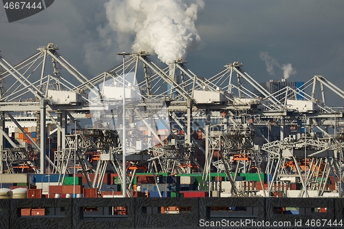 Image of Gantry cranes for cargo containers