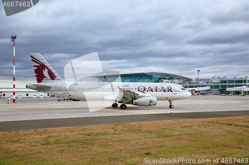 Image of Plane taxiing at airport