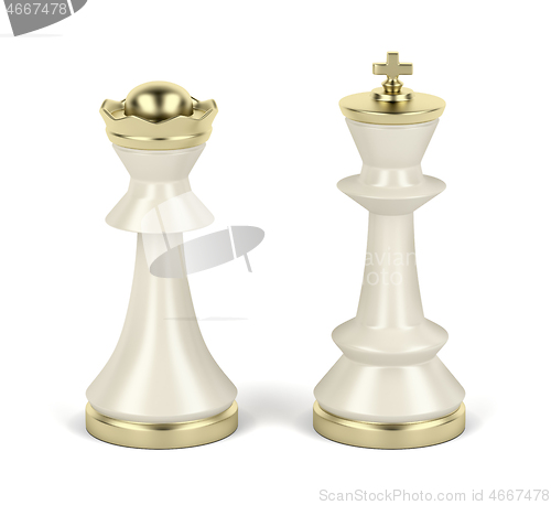 Image of Queen and king chess pieces