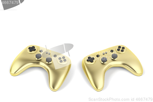 Image of Two golden game controllers