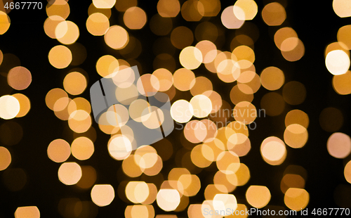 Image of blurred golden bokeh lights