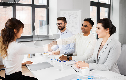 Image of recruiters having interview with employee