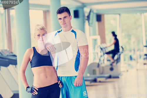Image of people group in fitness gym
