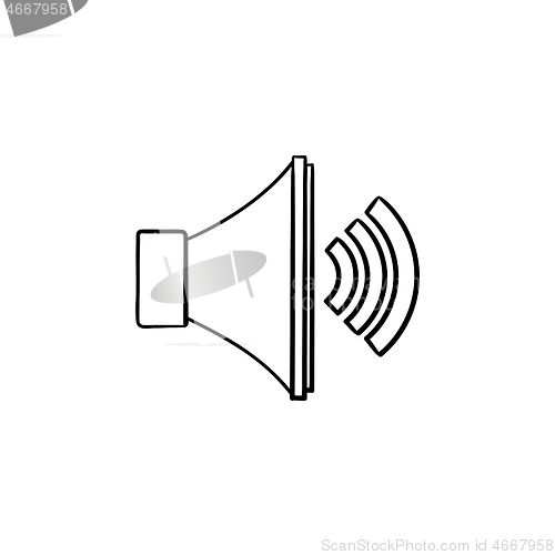 Image of Volume control hand drawn outline doodle icon.