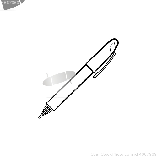 Image of Handwriting pen hand drawn outline doodle icon.