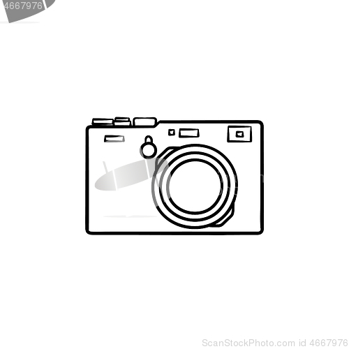 Image of Simple camera hand drawn outline doodle icon.