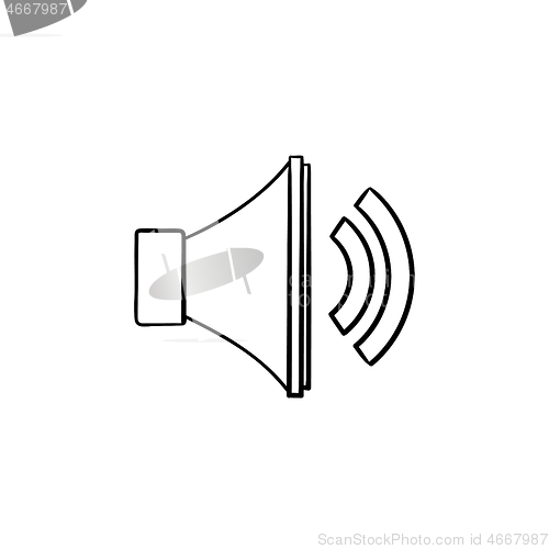 Image of Volume control hand drawn outline doodle icon.