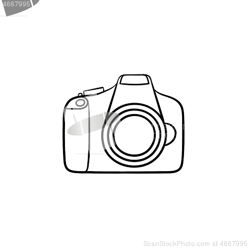 Image of Camera hand drawn outline doodle icon.